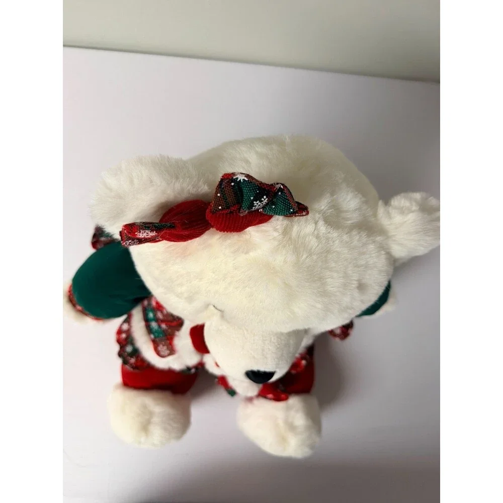 Vintage Snowflake 1994 White Christmas Teddy Bear Plush Holiday Dress 15in